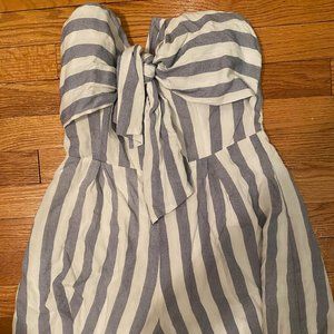 Blue And White Striped Romper - image 1